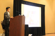 Tomohiro Ishibashi  giving his Presentation on Supporter-driven Risk Communication