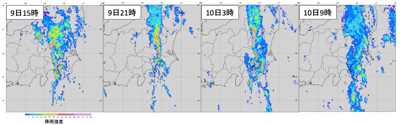 Figure 4: Japan Meteorological Agency (JMA) radar echoes